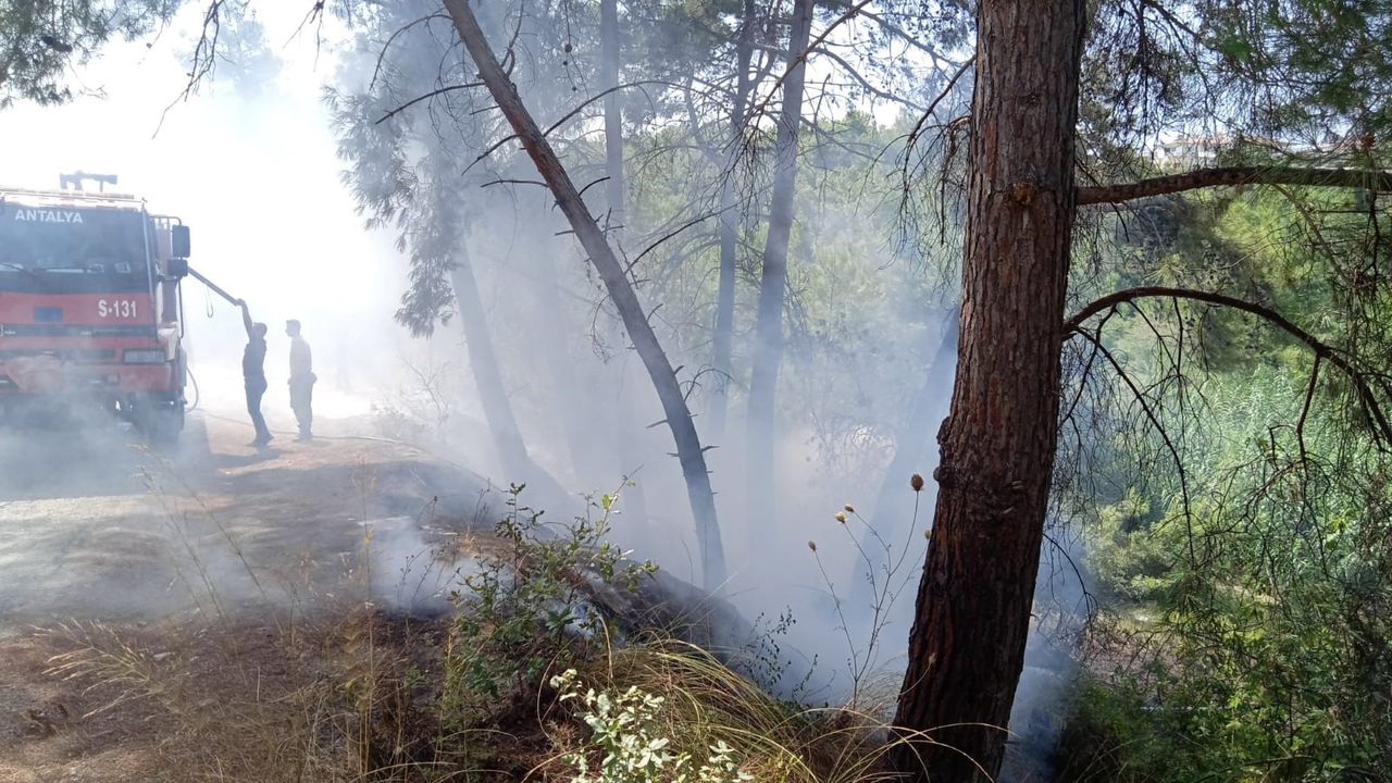 Manavgat’ta 30 dakika arayla iki ayrı noktada çıkan orman yangınları söndürüldü