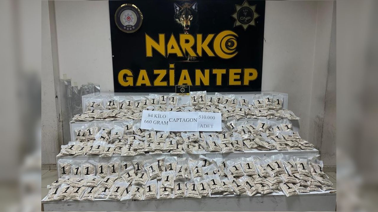Gaziantep'te 510 bin adet uyuşturucu hap ele geçirildi