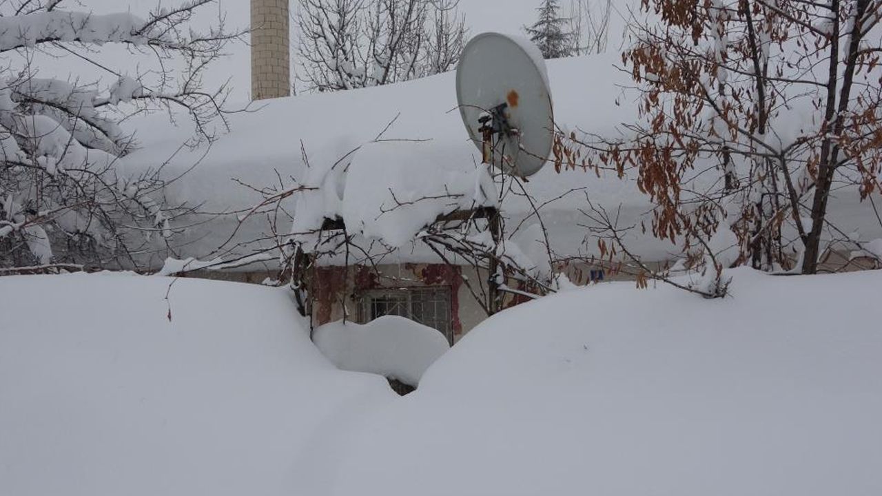 Bitlis'te tek katlı evler adeta kardan kayboldu
