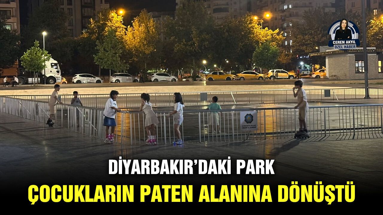Diyarbakır'daki park çocukların paten alanına dönüştü