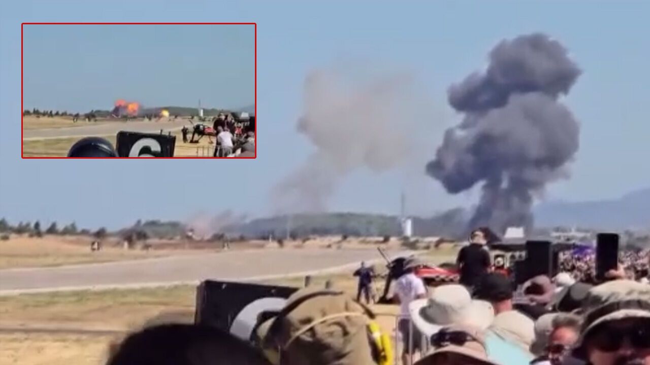 Yunanistan'da F-4 Phantom savaş uçağı, gösteri sırasında düştü