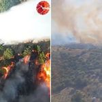 Orman yangınına havadan 6 uçakla müdahale