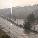 Elazığ’da yıldırım düşme anı