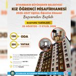 Kız öğrenci misafirhanesi için yeni dönem başvuruları başladı