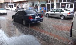 Ahlat’ta dolu yağışı