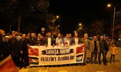 Gediz'de Filistin'e destek yürüyüşü