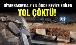 Diyarbakır'da 2 yıl önce revize edilen yol çöktü!