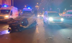 Diyarbakır’da kaza yapan otomobil takla attı
