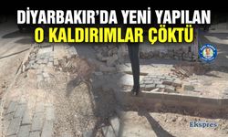 Diyarbakır’da yeni yapılan o kaldırımlar çöktü