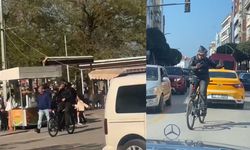 Bisiklete ters binen vatandaşı gören şaştı kaldı