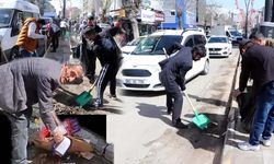 Van’da halk sokakları temizliyor