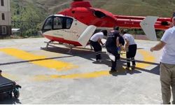 Ambulans helikopter canını kurtardı