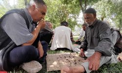 Diyarbakır'da yaşlıların çekişmeli dama oyunu