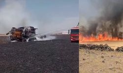 Diyarbakır'da panik anları: Ekili arazi ve biçerdöver yandı