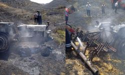 Diyarbakır Silvan’da 4 köyde anız yangını; traktör yandı