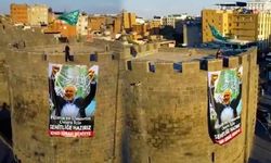 Diyarbakır surlarına HAMAS liderinin dev posteri asıldı