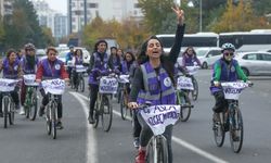 Diyarbakır’da kadınlar şiddete karşı pedal çevirdi