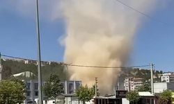 Şiddetli rüzgarla oluşan hortum kameralara yansıdı