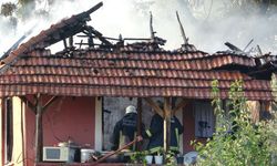 Dumanları fark ederek çıktıkları ev küle döndü