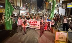 Mardin, Gazze için gece sokağa döküldü