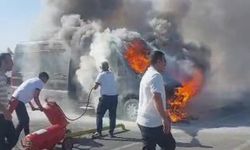 Havalimanında yangın paniği: Park halindeyken alev aldı