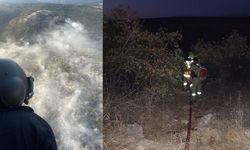 Diyarbakır Silvan’da tekrar çıkan orman yangınına helikopterle müdahale
