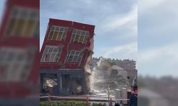 2 katlı binaya dokunmadan titreşimle yıkıldı