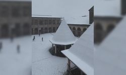 Diyarbakır'ın tarihi mekanları beyaza büründü