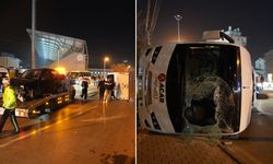 İşçi servisi otomobille çarpıştı: 11 yaralı