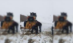Pervari'de grup köy yolu kar nedeniyle kapandı!
