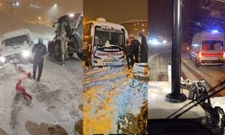 Sporcular ve sağlıkçılar, karda mahsur kaldı