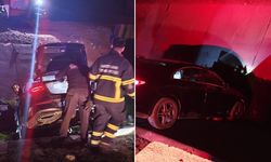 Otomobil su kanalına uçtu