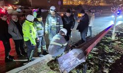 Elektrik direğine çarpan otomobilde 2 kişi yaralı