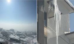 Buz sarkıtları 3 metreyi aştı