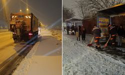 Diyarbakır’da kar yağışıyla birlikte ekipler sahaya indi