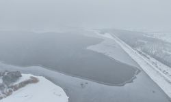 Baraj Gölü buz tuttu!