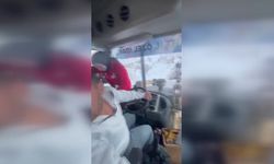 Karda mahsur kalan işçiye kurtarma