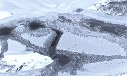 Muş'ta Karasu Nehri buz tuttu