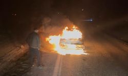 Diyarbakır’da seyir halindeki otomobil alev aldı