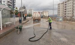 Siirt'te kaldırım ve caddeler yıkandı