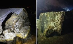 Ağıla kaya parçaları düştü: 20 hayvan telef oldu