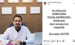"Ağrı halkı yalnız değildir" diyen doktor görevden uzaklaştırıldı
