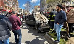 Batman’da kontrolden çıkan otomobil ters döndü