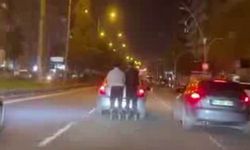 Diyarbakır'da patenli gençlerin tehlikeli yolculuğu