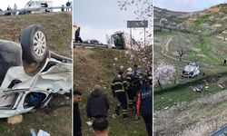 Şarampole yuvarlanan otomobilde 1 can kaybı, 2 yaralı