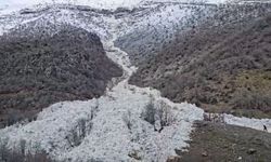 Şırnak'ta çığ düşme anı objektife yansıdı