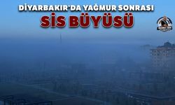 Diyarbakır’da yağmur sonrası sis büyüsü