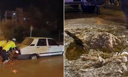 Adıyaman’da sel: Araçlar mahsur kaldı