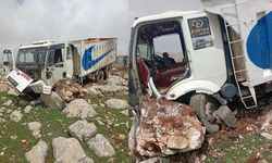 Diyarbakır'da hafriyat kamyonu kazası