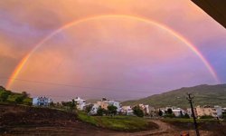 Diyarbakır’da yağmur sonrası gökkuşağı sevinci